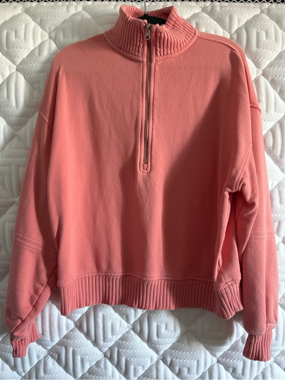 Xs Aerie Coral over size Half-Zip Pullover Sweatshirt
